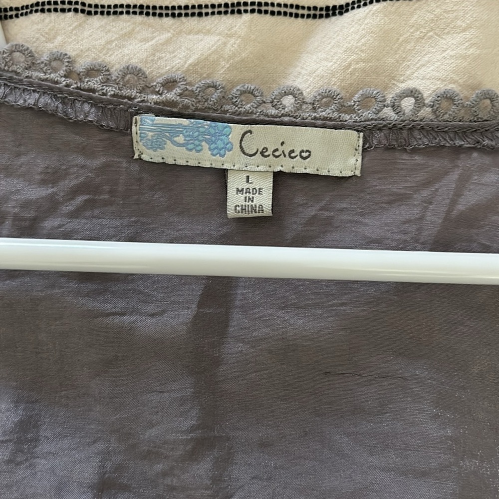 Cecico Rayon Embroidered Boho Pullover Dress. Size L - Picture 5 of 15